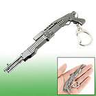 Gray Metal Assault Shotgun Gun Model Pendant Keyring SPAS 12