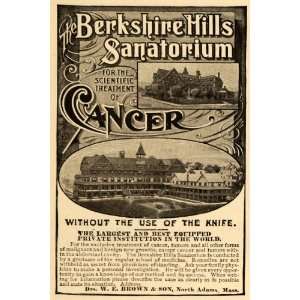 1900 Ad Cancer Treatment Berkshire Hills Sanatorium   Original Print 