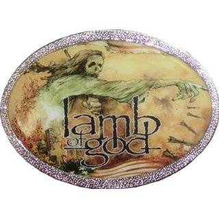 Lamb of God Circular Band Metal Belt Buckle by Outer Rebel