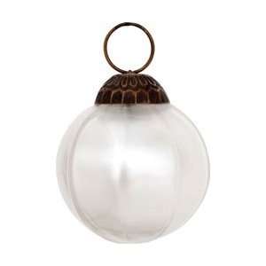  Small Pearl White Ball Mercury Glass Ornament