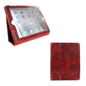  Case for iPad 2 2nd Generation Animal Series   [RED CROCODILE Print 