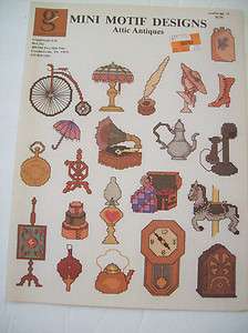 Mini Motif Designs Attic Antiques Cross Stitch Leaflet No 19 Pattern 