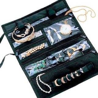  Travel Jewelry Clutch   Velvet Lined (Black) (8 x 5 x 1 