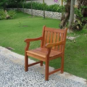  Baltic Traditional Outdoor Wood Armchair: Patio, Lawn 