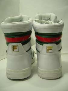 FILA White Trentino High Top Leather Green/Red Mens Sneakers Shoes $ 