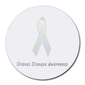  Graves Disease Awareness Ribbon Round Mouse Pad: Office 