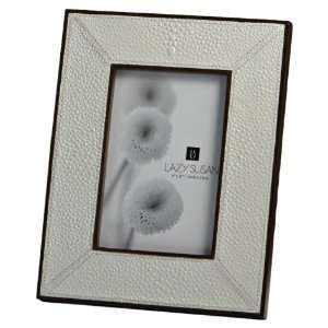  Lazy Susan Cream Faux Shagreen Leather Frame, 4 x 6 Inches 