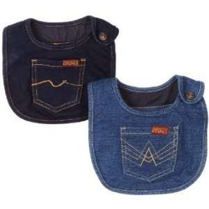  7 for All Mankind 2 Pack Bib Set   Denim 100% Cotton Baby