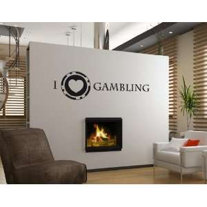  I Love Gambling   Vinyl Wall Words Decal: Home & Kitchen
