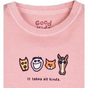   LIFE IS GOOD Girl`s It Takes All Kinds Tennis Tee  MEDIUM: Sports