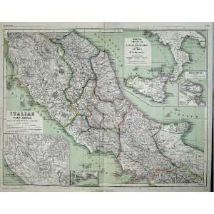    Kieperts Maps C1895 Central Italy Plan Rome Sicilia