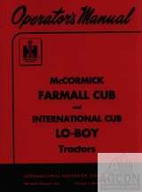Farmall Cub Intl. Lo Boy Tractor Owner Operators Manual  