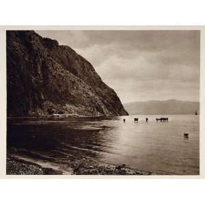  1928 Kryoneri Beach Harbor Sea Greece Photogravure 