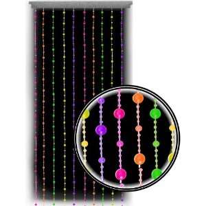 : Beaded Curtains   Black Light Reactive Neon Disco Balls Door Beads 