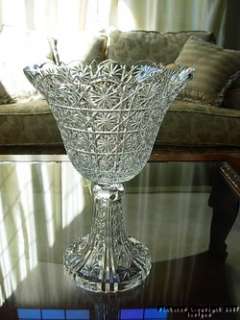 TOWLE Crystal Pinstar Centerpiece Bowl Punch Compote 14 3/8 Tall 