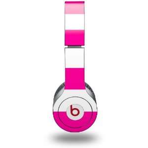  Stripes Hot Pink and White Decal Style Skin (fits genuine Beats Solo 