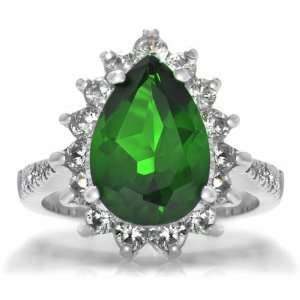  Toris Faux Emerald Cocktail Ring Jewelry