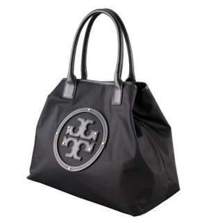 NEW Nylon Stacked Logo Classic TORY BURCH TOTE BAG IN BLACK  
