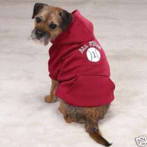  Dog Hooded RED Hockey Sweatshirt Coat Sweater MEDIUM 
