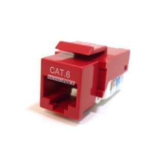  Cat6 Tooless Keystone   Red: Computers & Accessories