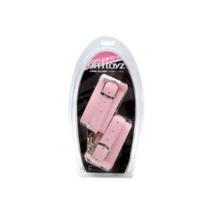 Bundle Pink Plush Ankle Cuffs and 2 pack of Pink Silicone Lubricant 3 