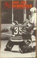 1980 81 NHL Hockey Schedule & Stats Book Tony Esposito  