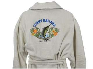 NEW Tommy Bahama Mens Marlin Paradise Plush Long Sleeve Robe Ivory 