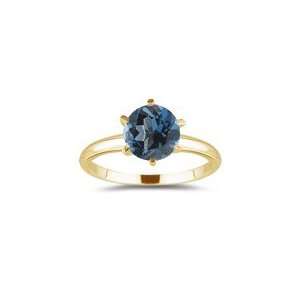  1.14 Cts London Blue Topaz Solitaire Ring in 18K Yellow 