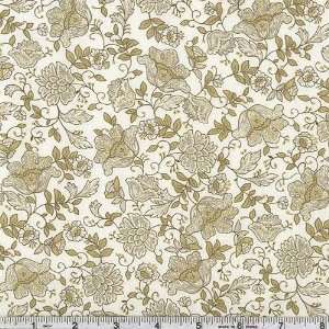  45 Wide Bohemian Toile Ivory Fabric By The Yard: Arts 