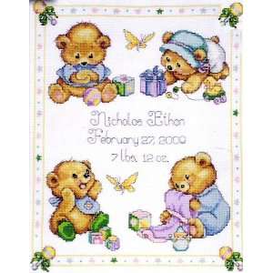   Stitch Kit Baby Bears Sampler From Tobin Baby Arts, Crafts & Sewing