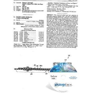  NEW Patent CD for PULSED LASER APPARATUS 