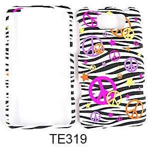  CELL PHONE CASE COVER FOR HTC TITAN PEACE ON BLACK ZEBRA 