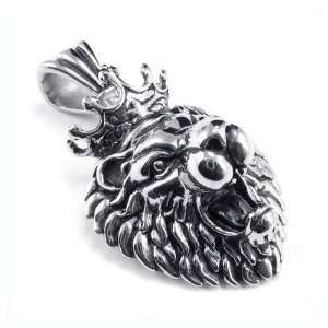   Mens 316L Stainless Steel The Lion King Pendant Necklace: Jewelry