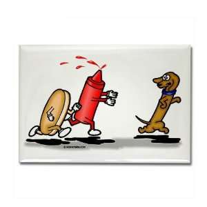  Run Wiener Dog Funny Rectangle Magnet by  