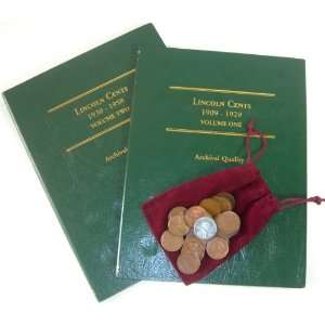 Littleton Lincoln Cents Volumes One & Two Coin Folders with 1909 Cent 