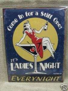 Ladies Night Funny sexy girl Tin Metal Sign bar decor  