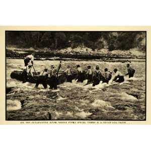  1934 Print Clearwater River Log Timber Lumber Idaho 