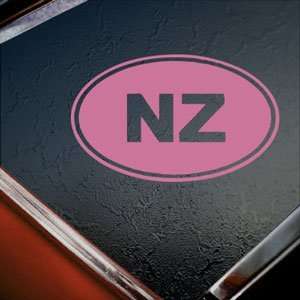  NEW ZEALAND NZ Country Code Euro Ovel Pink Decal Pink 