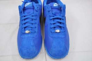 NIKE CORTEZ BASIC NYLON 06 317249 401 BLUE SPARK VELVET BROWN WHITE 