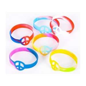  Silicone Tie Dye Peace Sign Bracelets: Everything Else