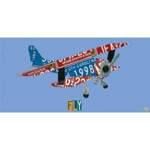  Oopsy daisy License Plate Plane Wall Art 36x18: Home 