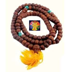 Bodhi Seed and Turquoise Prayer Beads Mala  108 Beads and a 