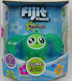 NEW Fijit Friends Newbies MELODEE Green Sing Purr Giggle Toy 