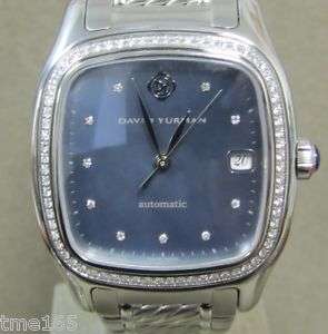 NWT David Yurman Blue Thoroughbred Diamond Mens Watch  