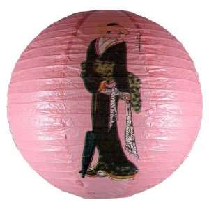  Japanese Geisha Design Round Paper Lantern (Pink 