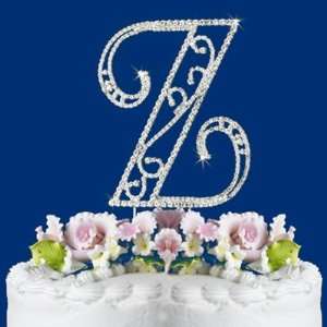   CRYSTAL WEDDING CAKE TOP MONOGRAM LARGE LETTER Z 