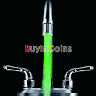 Glow LED Light Water Faucet Tap Automatic 3 Colors Change Temperature 