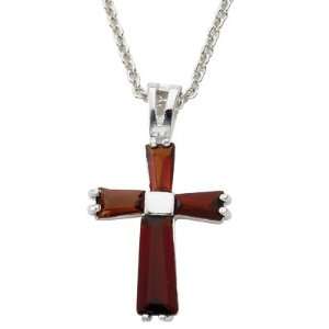 Ladies January Cross on 18 chain Birthstone Jewelry Birthstone Cross 