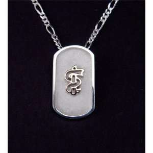   Gold   Sterling Silver Dog Tag Pendent   Blank: Health & Personal Care