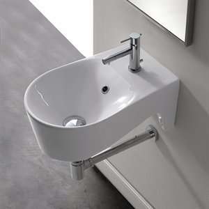   ART 8502 Wash Basin Scarabeo Vessel Sink, White: Home Improvement